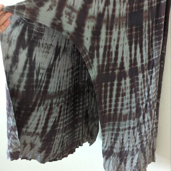T Party Womens Boho Tie Dye Skirt Medium Modal Soft Festival Gray Blue Midi Maxi - Picture 2 of 7